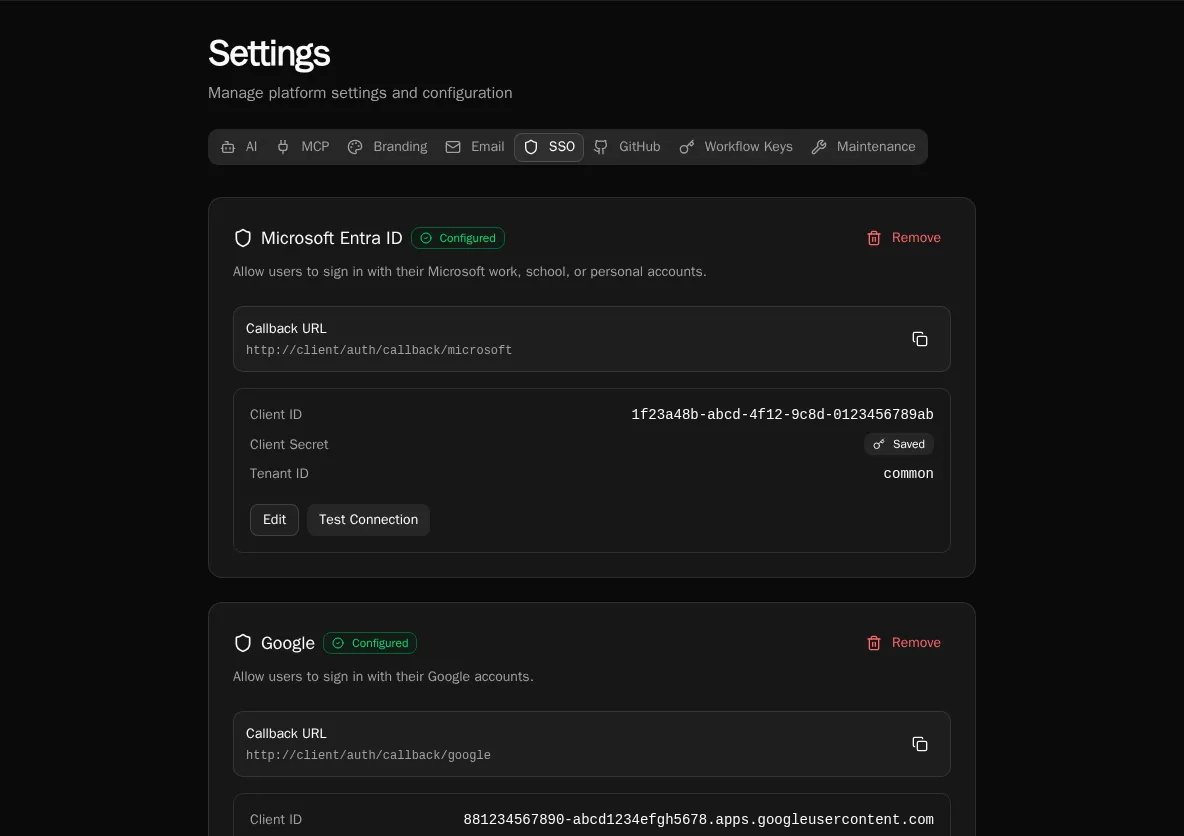 SSO Configured State