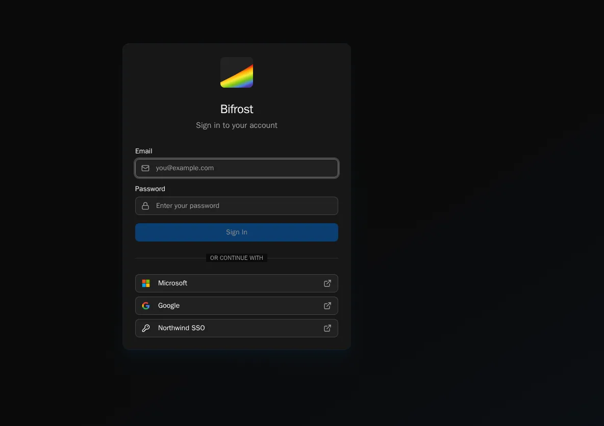 Login Page with SSO Buttons