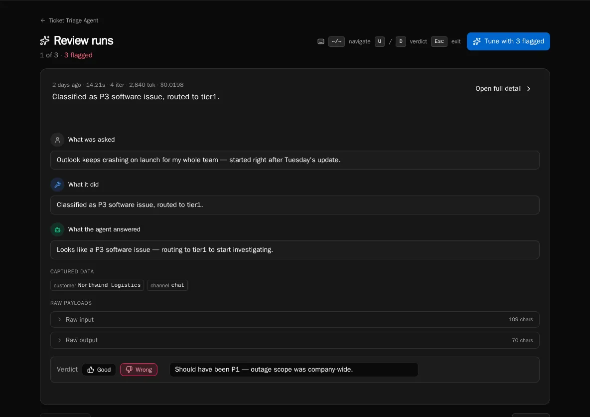 Agent review flipbook