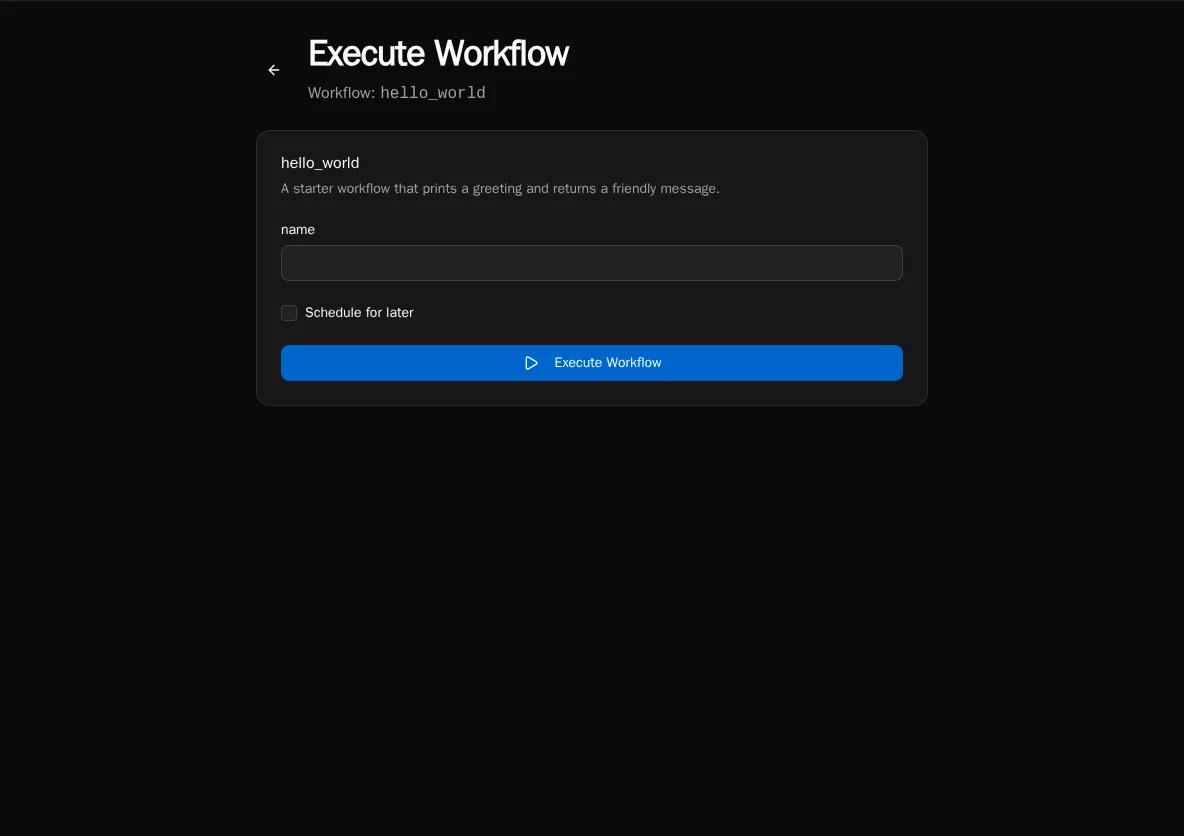 Schedule for later checkbox on the execute dialog