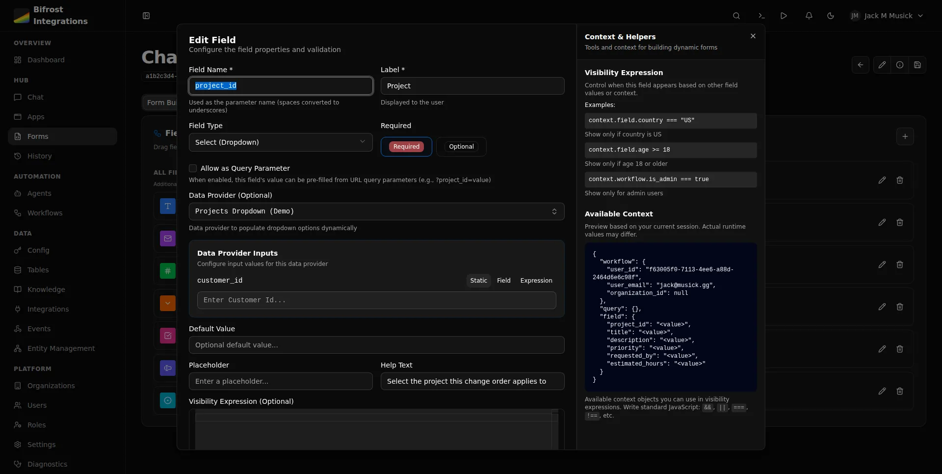 Visibility Expression Configuration